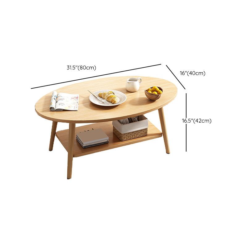 Wood Coffee Table Modern Single Coffee Table with with Storage Drawers