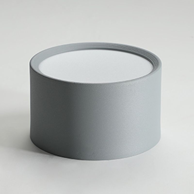 Modern Minimalist LED Flush Mount Iron Cylindrical Ceiling Light with Acrylic Shade