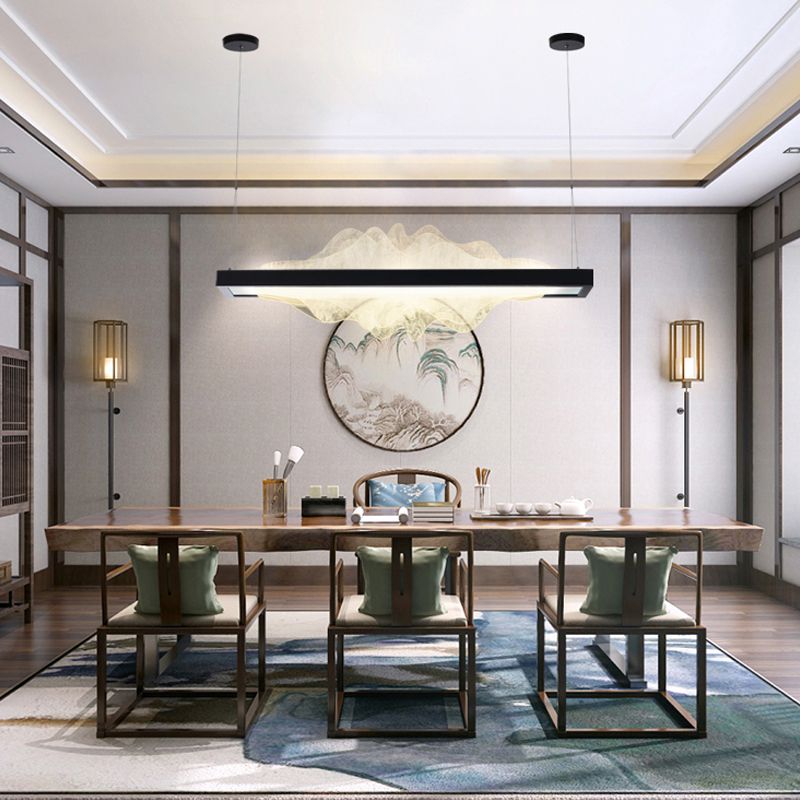 Moderne Metallheizenbeleuchtung Rechteck 1-Licht Island Lichter