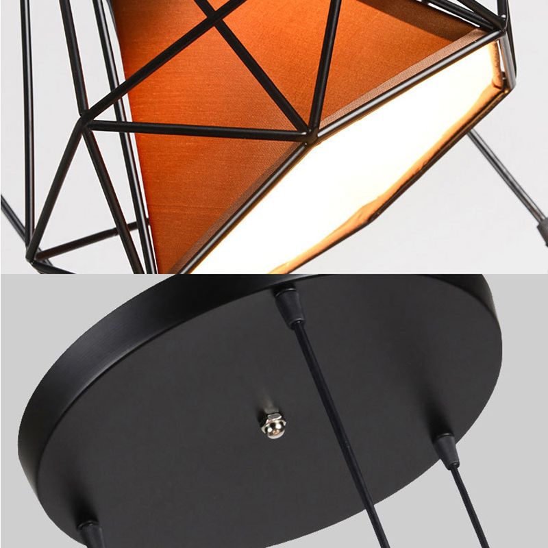 3 Lights Diamond Pendant Industrial Metal Ceiling Pendant with Hanging Cord for Restaurant