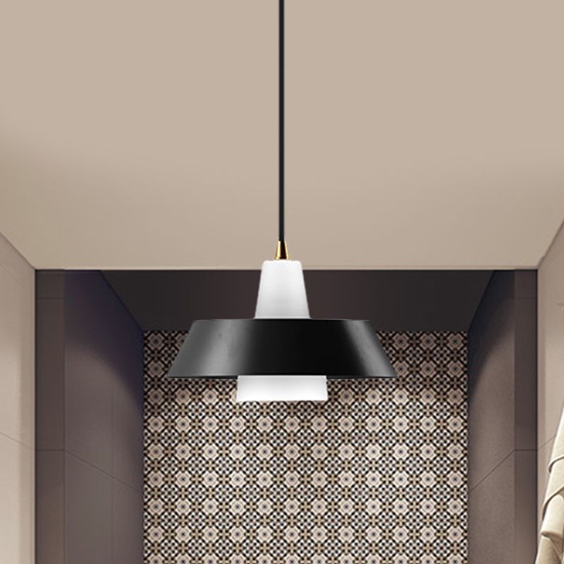 Zwart/wit/groen afgedekt hangende verlichting Minimalistische 1-licht metallic hanger lamp voor slaapkamer