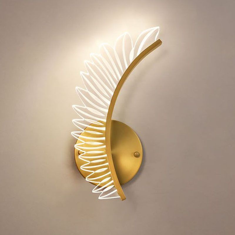 Iluminación de pared acrílica de cobre contemporánea Discina LED de pared LED para dormitorio