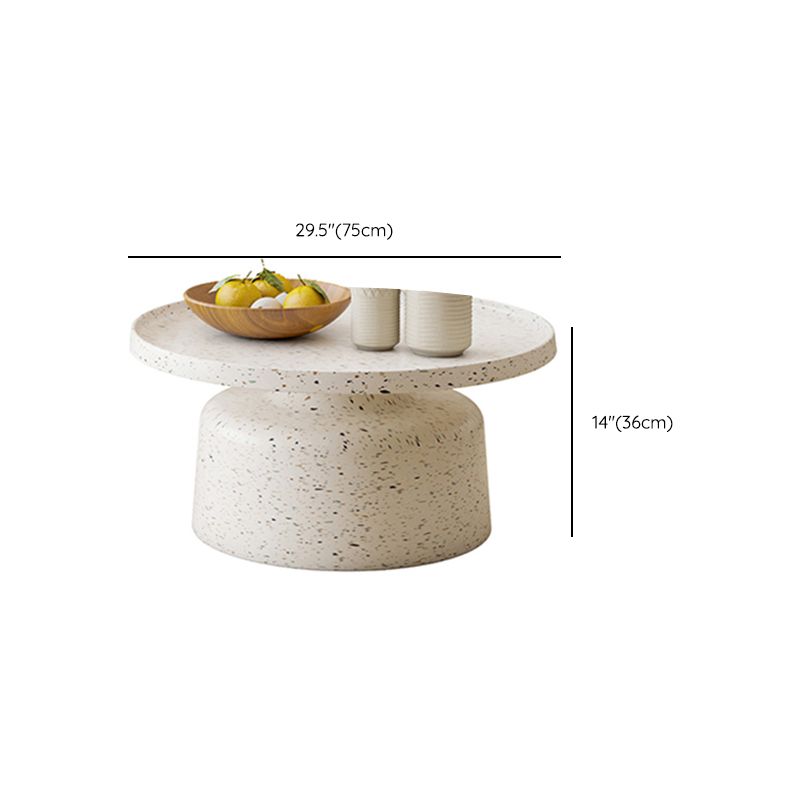 Modern Round Tray Top Cocktail Table Steel Pedestal Coffee Table