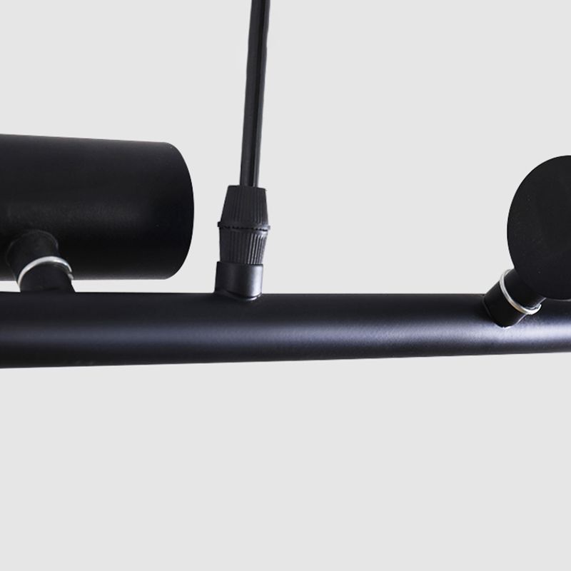 Industrial Style Iron Hanging Lamp Strip Shape Island Light Fixture for Dining Table