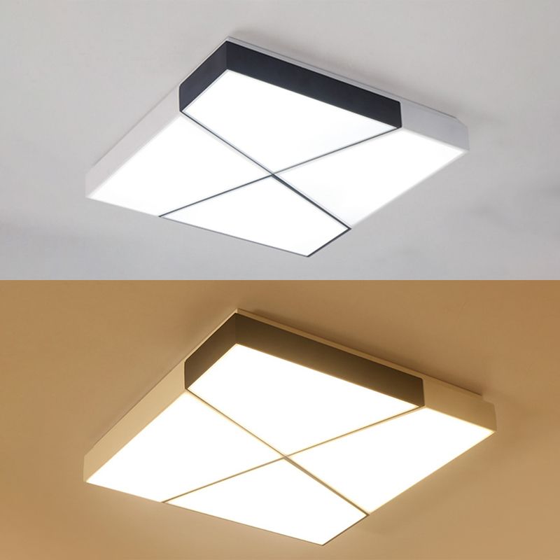 Luminaires encastrés géométriques en acrylique, Style moderne, lumière Led blanche et noire
