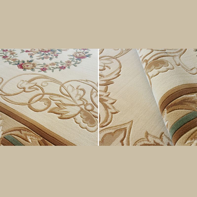 Blau antiker Druckteppich traditioneller Polyester-Fläche Teppich Anti-Rutsch-Waschbar Teppich