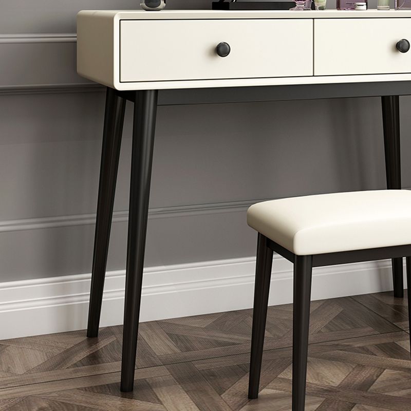 White Wooden Top Make-up Vanity with Drawer for Bedroom 29.53"