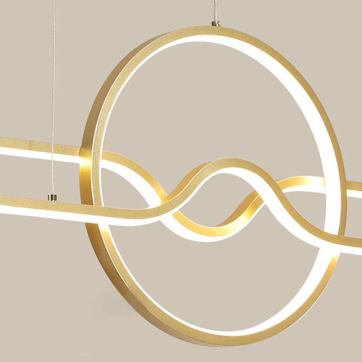 Idee di illuminazione dell'isola geometrica moderna lampadario metallo 3 luci del soffitto isola per sala da pranzo