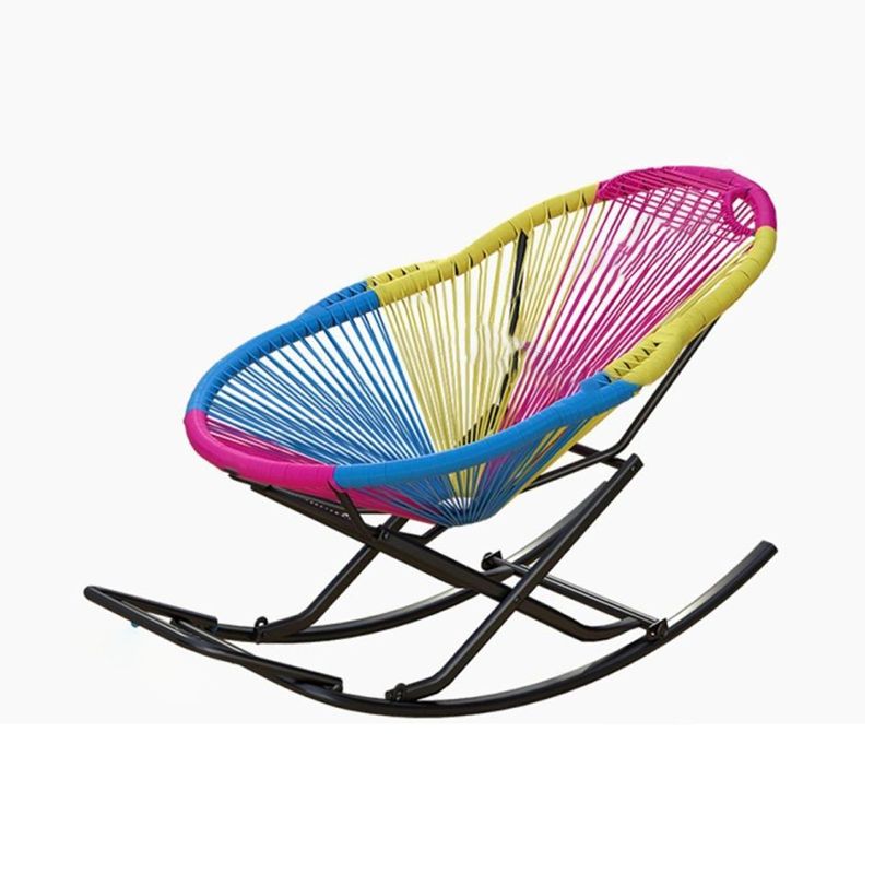 Contemporary Wicker Rocking Chair Color Block Indoor Rocker Chair