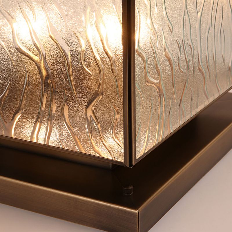 Rectangle Shape Metal Solar Pillar Lamp Modern 1 Light Waterproof Outdoor Light