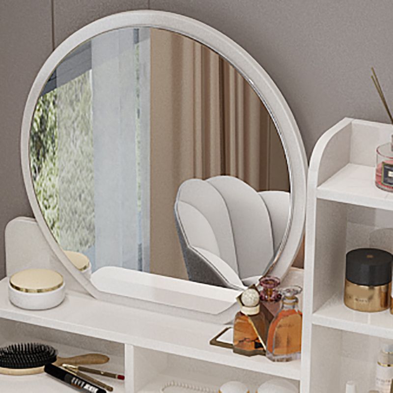 Mirrored Vanity Bedroom Make-up Vanity Table Set with 5 Drawers in White