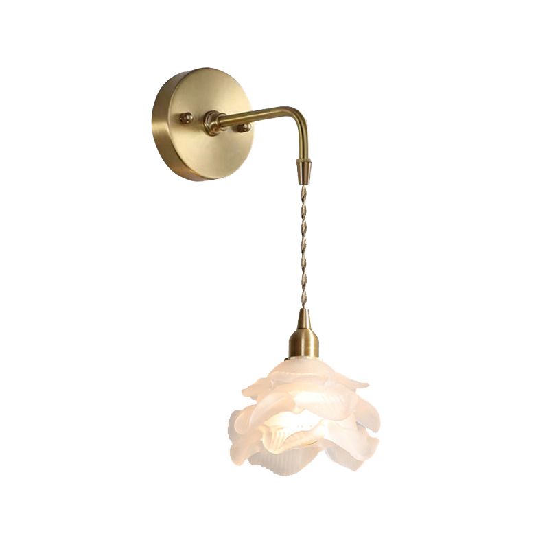 Flower Wall Light Sconces Modern Glass 1 Light Wall Mounted Lamp for Bedroom