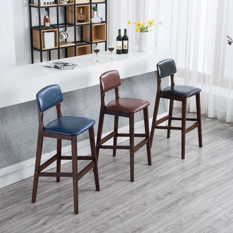 Contemporary Wooden Barstool Fabric Cushion in Matte Finish for Indoor