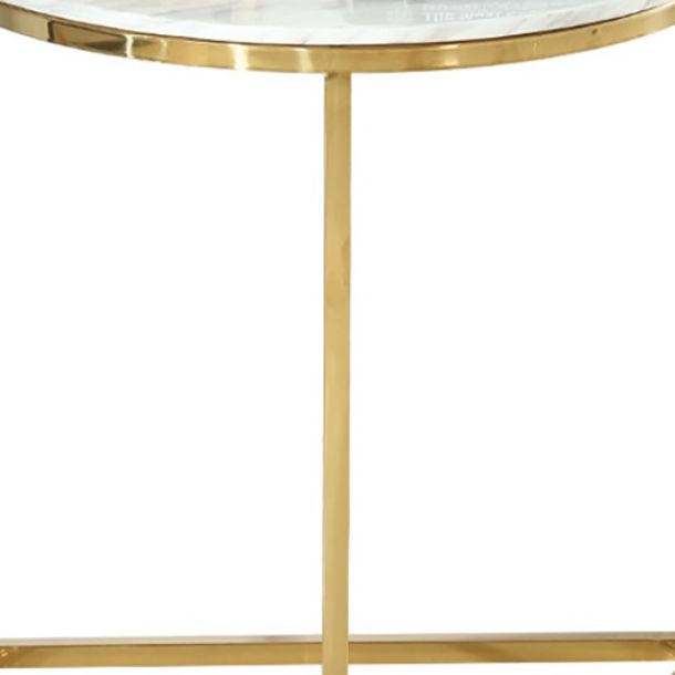 Glam Stone End Table Scratch Resistant Console Table for Hall