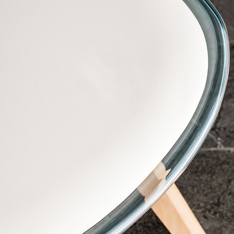 Scandinavian PU Leather Dining stoelen armloze vaste rugstoel