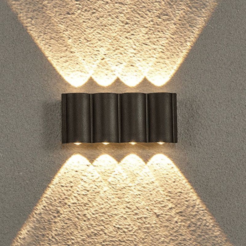 Geometric Wall Mounted Lamps Modern Style Metal Multi Lights Wall Light Sconces in Black