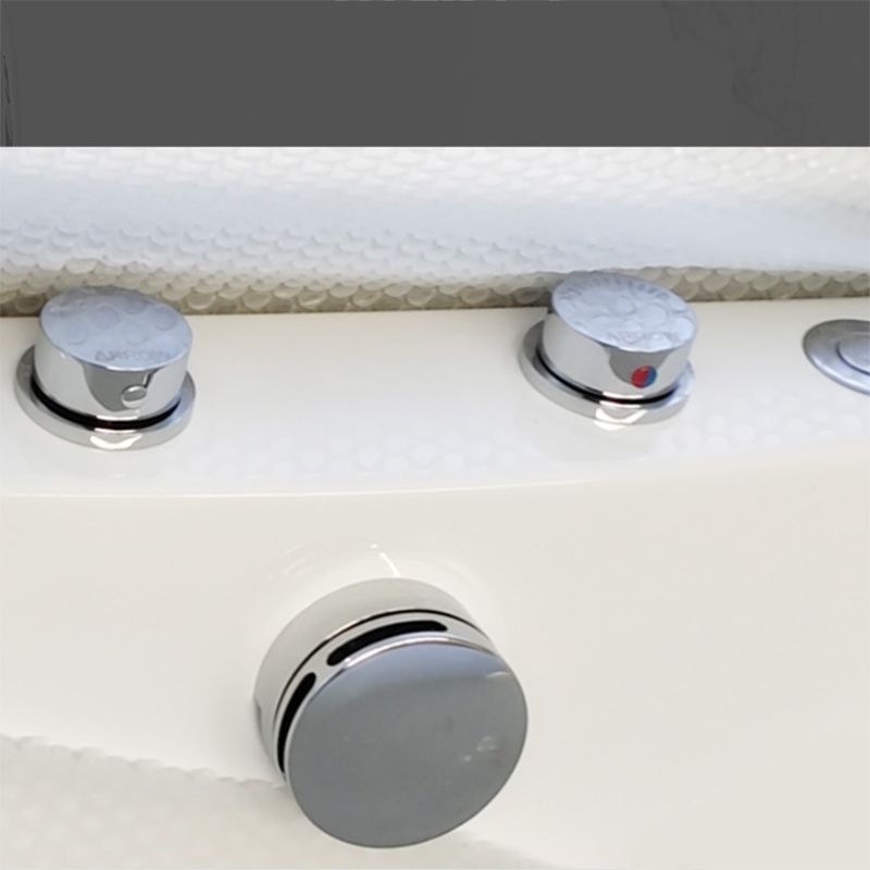 White Acrylic Freestanding Bathtub Oval Modern Handles Included Bath