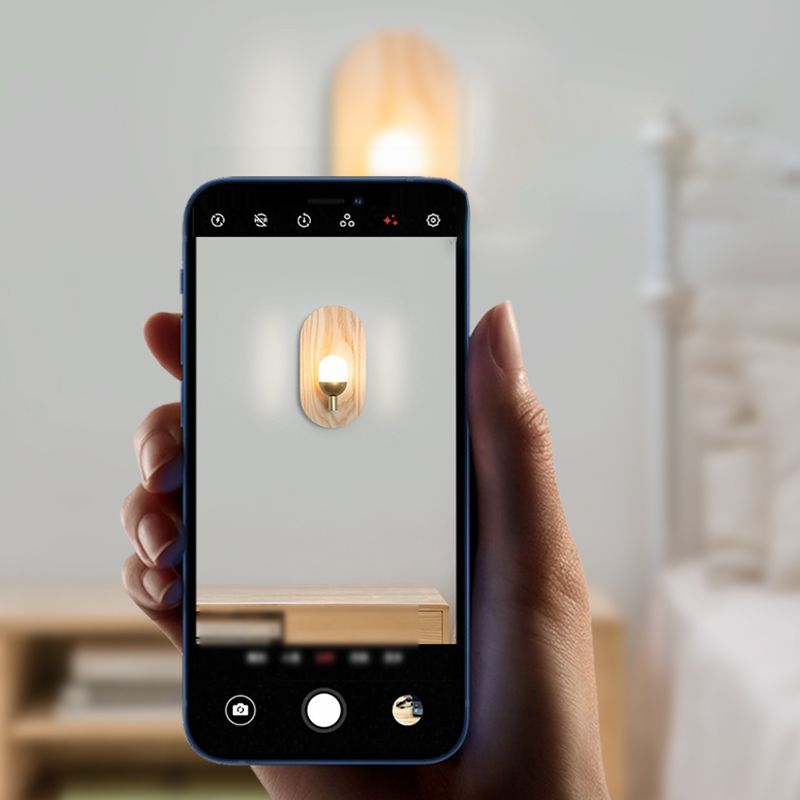 Moderne Holz Wandleuchte Scheuel ohne Pflanzen kreative Glasschattenwandleuchte