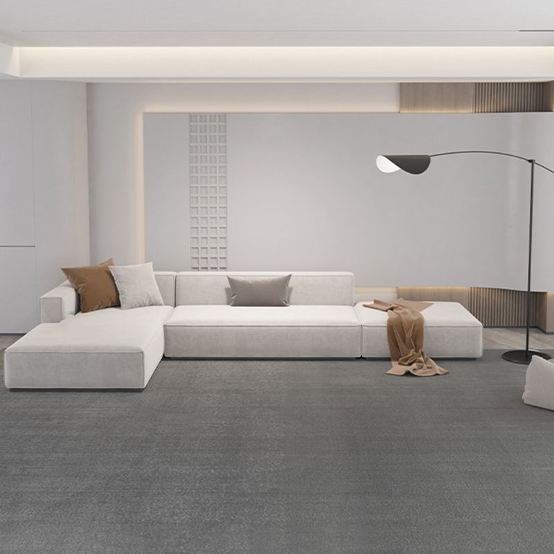 Minimalist Rug Beige Polyester Carpet Stain Resistant Rug for Living Room