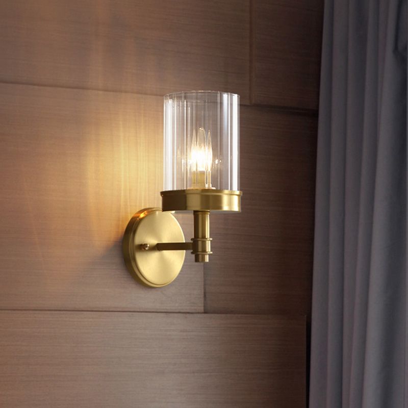 Metallic Candlestick Wall Sconce Minimalist 1 Head Wall Mounted Light in Gold for Entryway