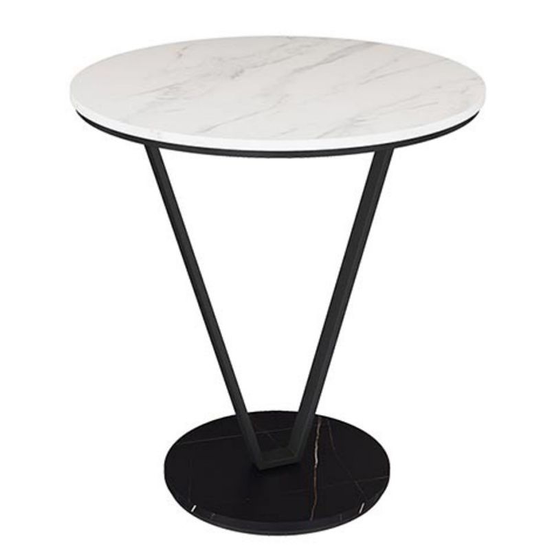 19"W Contemporary Corner Table Metal Round Accent Side Table
