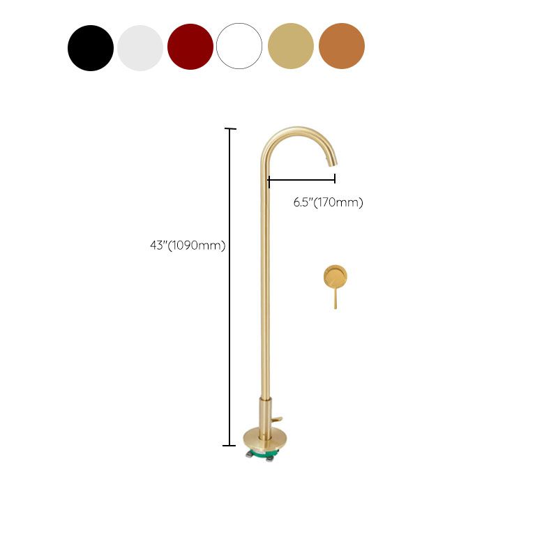 Contemporary Brass Freestanding Bathtub Faucet High Arc Bathtub Faucet