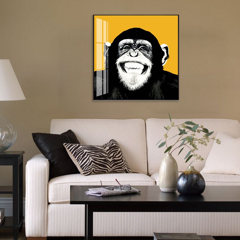 Canvas Textured Wall Decor Kids Style Intelligent Chimpanzee Painting, Multiple Sizes