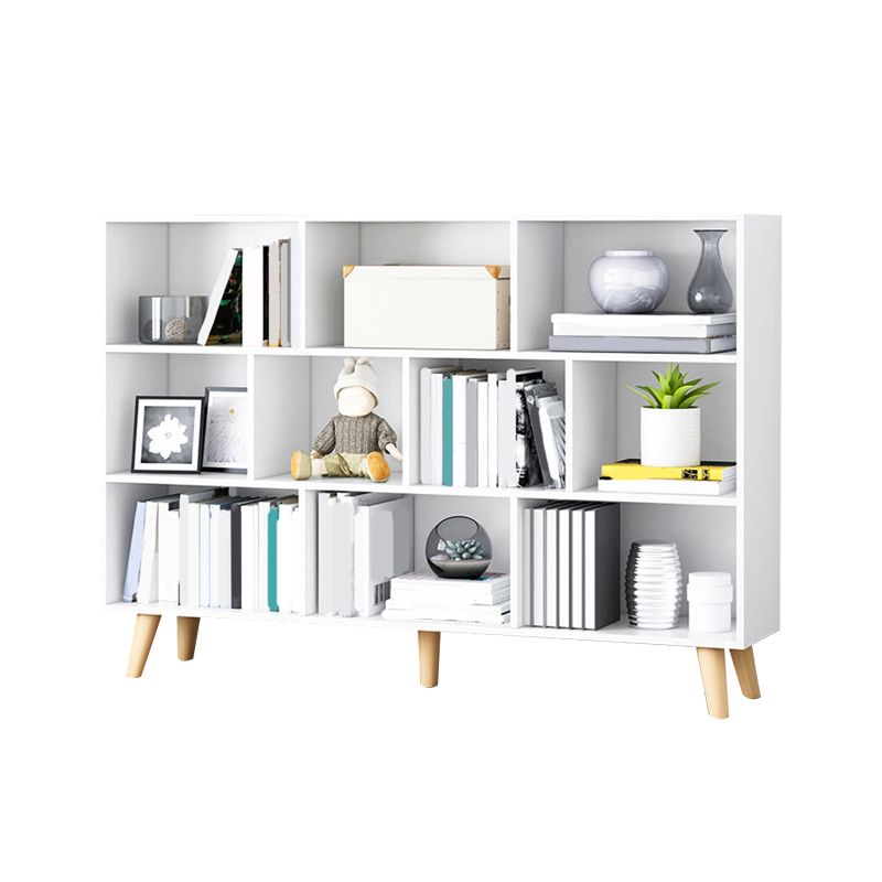 Closed Back Engineered Wood Shelf Bookcase Contemporary Bookshelf for Study Room