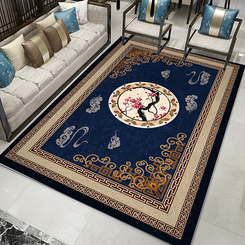 Elegant veelkleurig Aziatisch tapijt polyester antieke print binnentapijt vlekbestendig tapijt voor woondecoratie