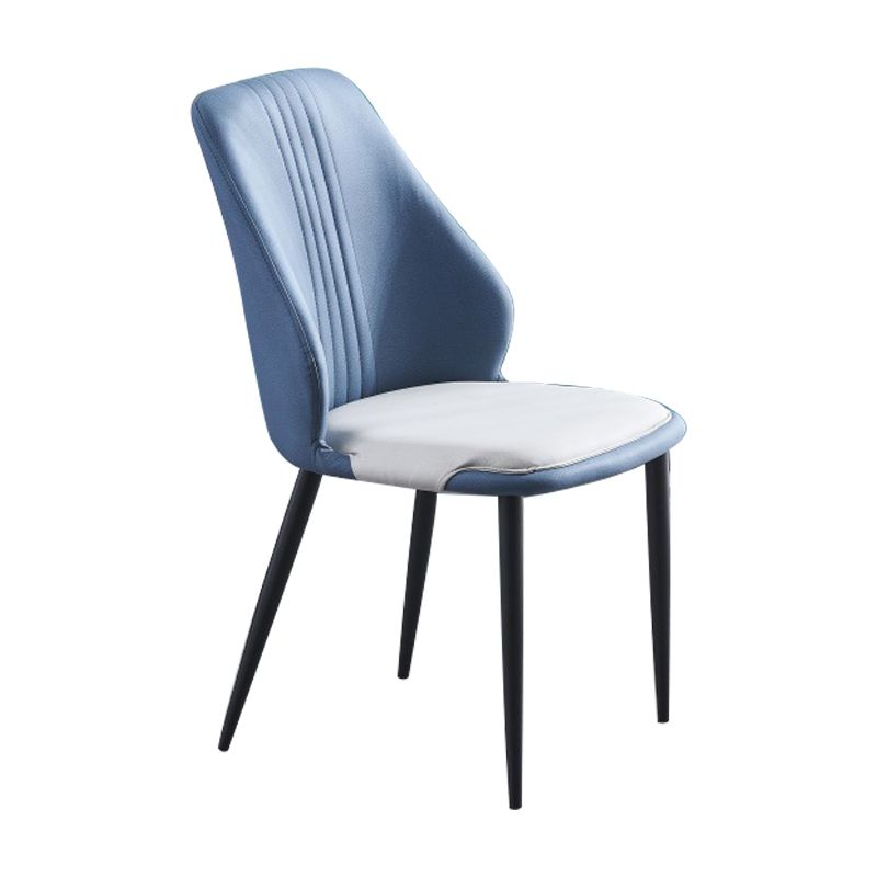 Ensemble de chaises en métal de style contemporain, salle à manger, cuisine, chaise d'appoint à dossier solide (Ensemble de 4)