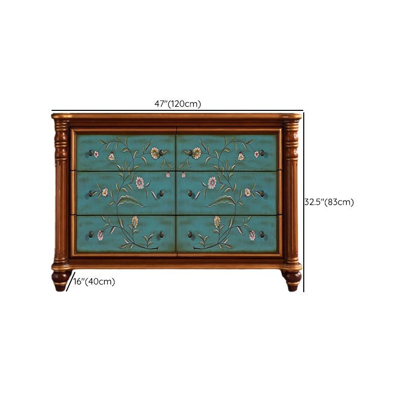 Ornate Traditional Dresser Wood Storage Chest with Drawers for Bedroom