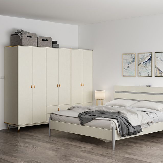 Hinged Wardrobe Closet with Drawer Engineered Wood Wardrobe Cabinet