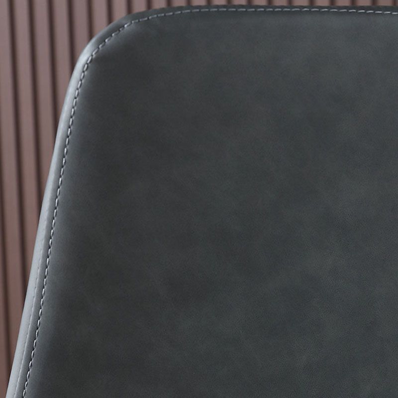 Industrial Solid Back Side Chairs PU Leather Dining Chairs for Home