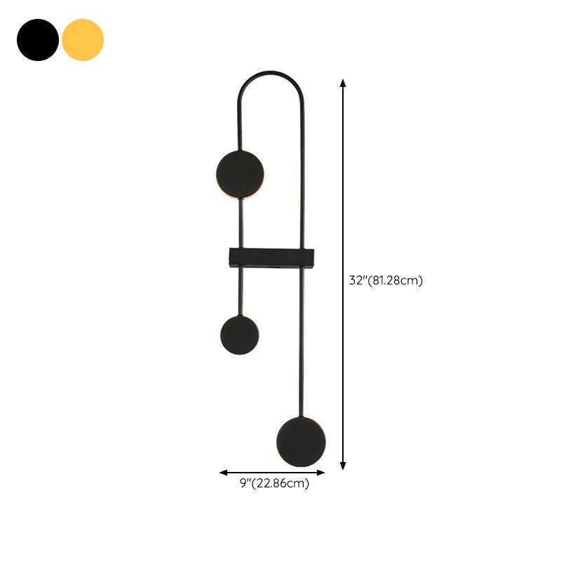 Modern Wall Light Fixture Metal 3 Light Wall Mounted Lighting for Living Room