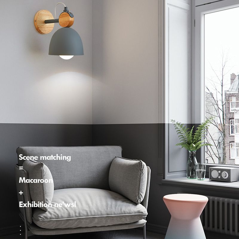 Flared Wall Lighting Fixtures Modern Style Wood 1 Light Wall Lighting