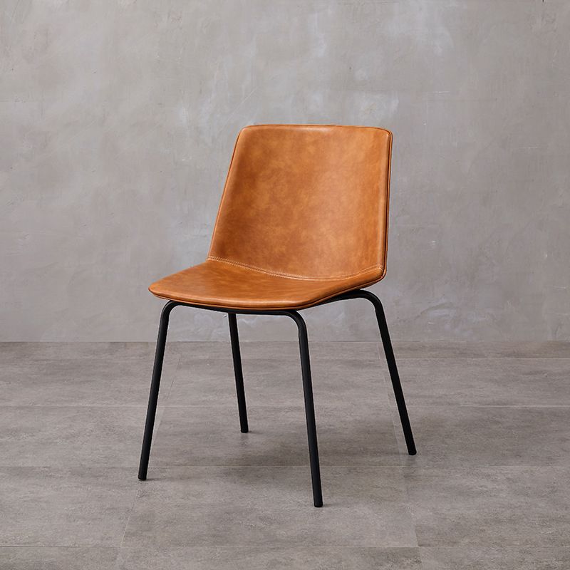 Ensemble de chaises latérales à dossier solide de salle à manger de cuisine de chaise en métal de style contemporain