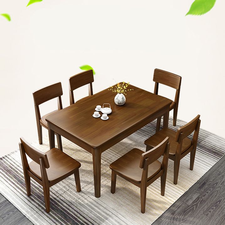 Traditional Style Standard Height Solid Wood Dining Table Rectangle Dining Room Set For Home