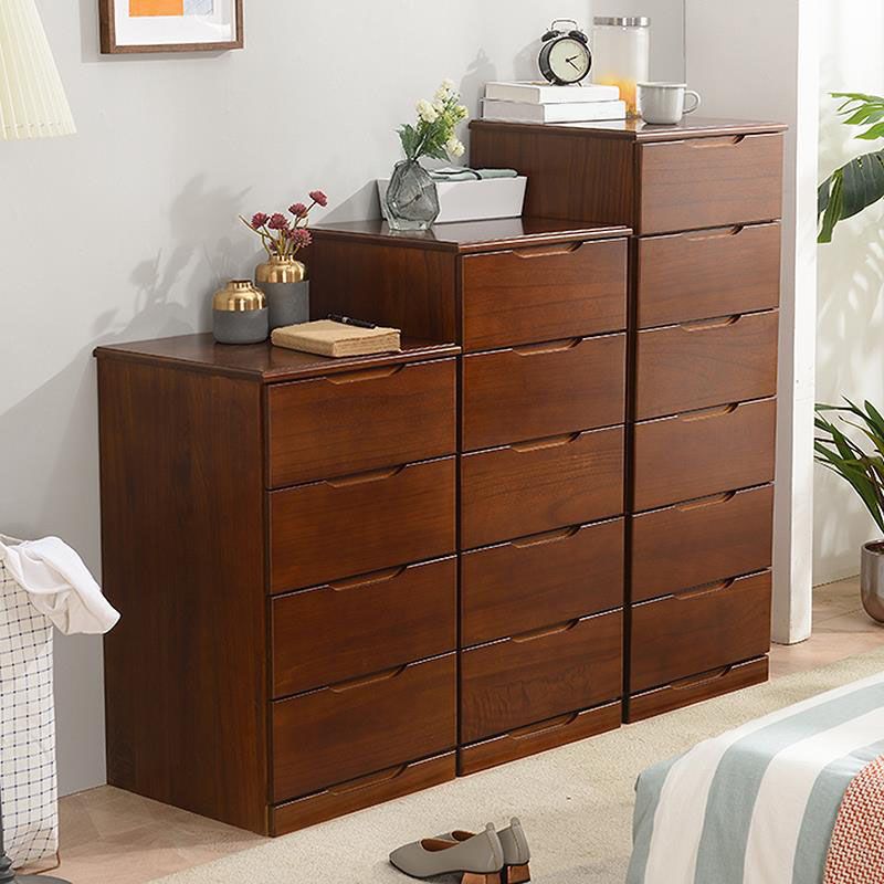 Contemporary Bedroom Storage Chest Wooden Chest with Drawers