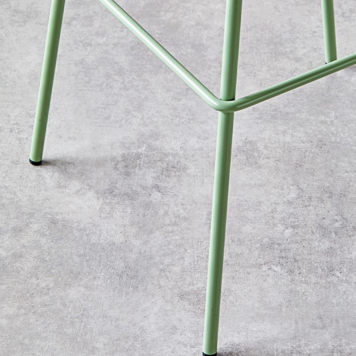 Contemporary Matte Finish Metal Bar Stool Footrest Milk Tea Shop Stool