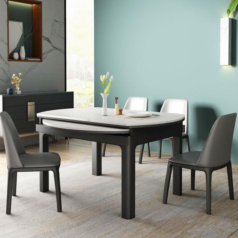 Stone Top Dining Table Contemporary Round Dining Table with 4 Legs