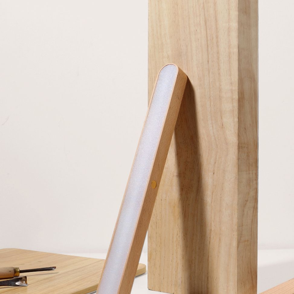 Simplicity Elongated Vanity Mirror Lights Wood Wall Light Fixtures for Bathroom