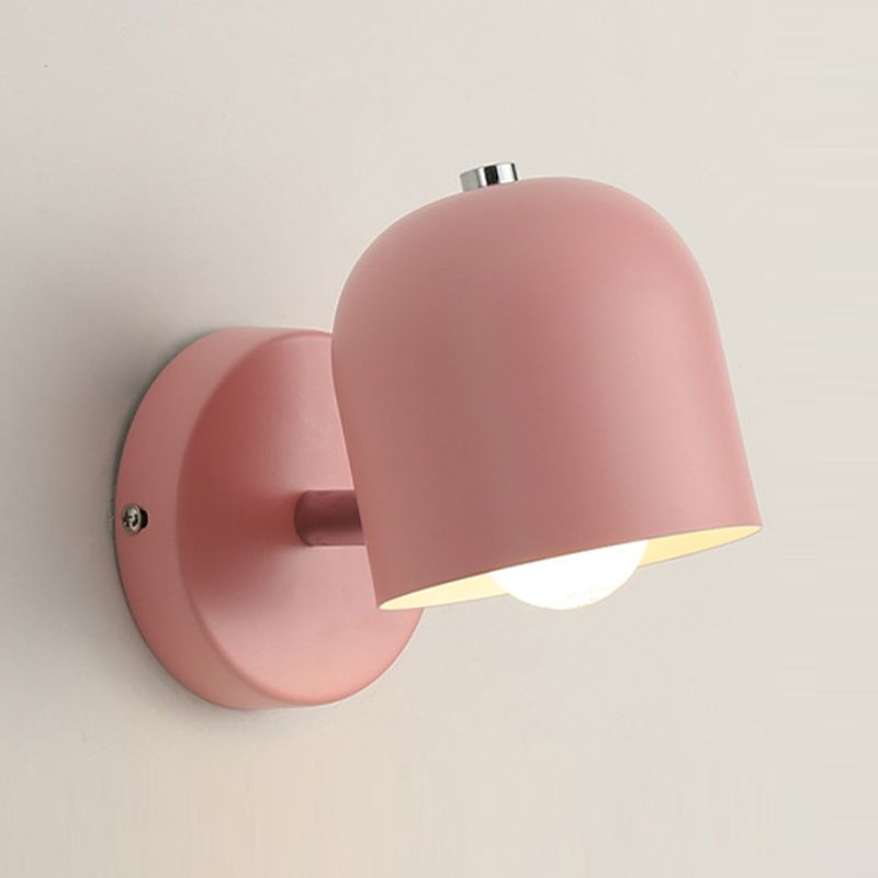 Macaron Dome Shade Wall Sconce Iron 1 Light Sconces for Bedroom