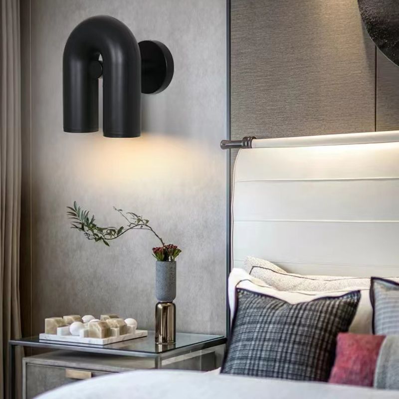 Modernism 2-Light Polished Wall Mounted Sconce Metallic Unique Wall Light