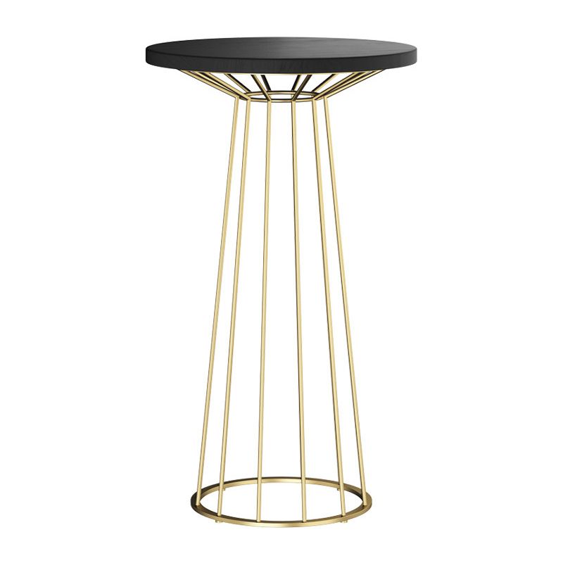 Modern Round Bar Stool and Table Set 1/2/3 Pieces Metal and Wood Pub Set