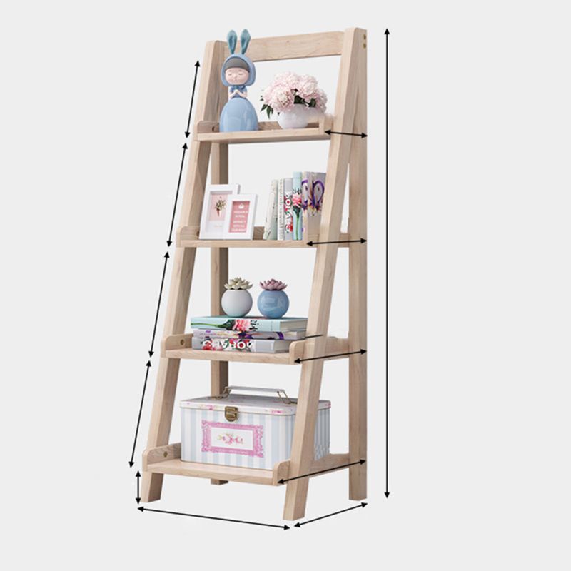 4 Shelves Ladder Bookshelf Modern Wood Bookshelf 55.1" H X 14.2" W