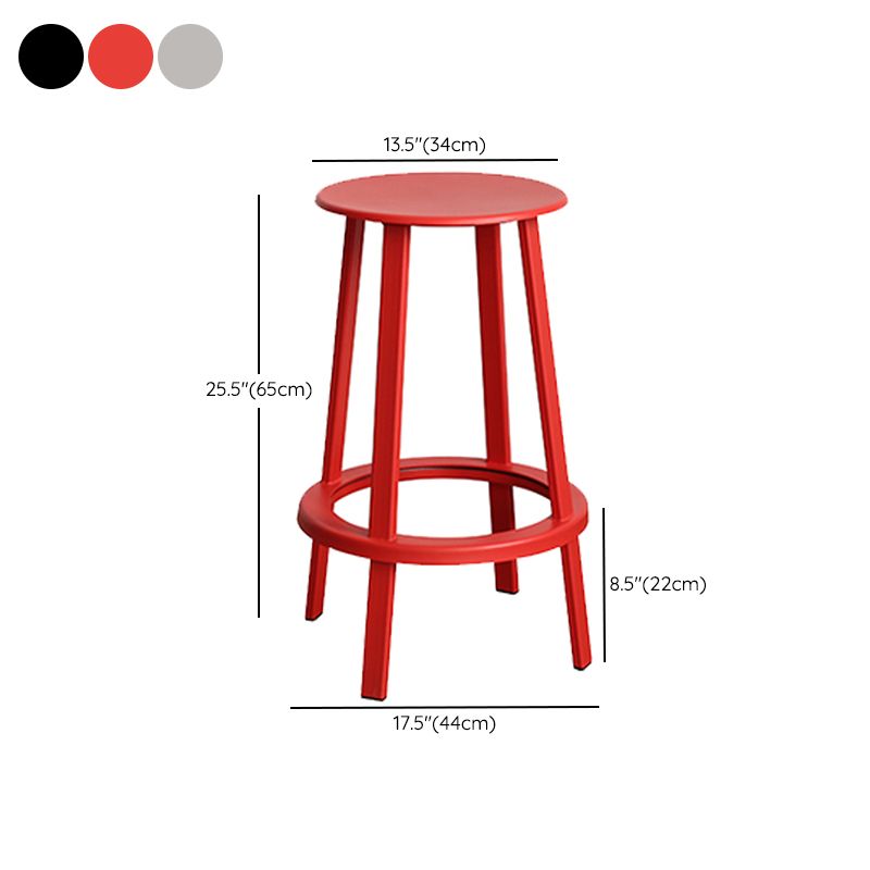 Contemporary Metal Legs Bar Stools Indoor Backless Bar Stool