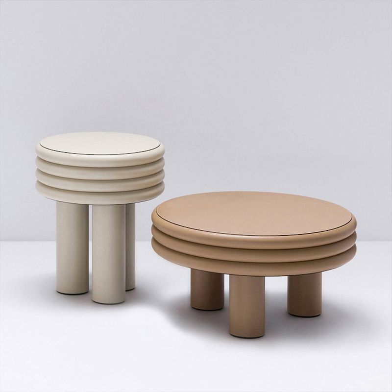 3 Legs Coffee Cocktail Table with Round Plastic Top Contemporary