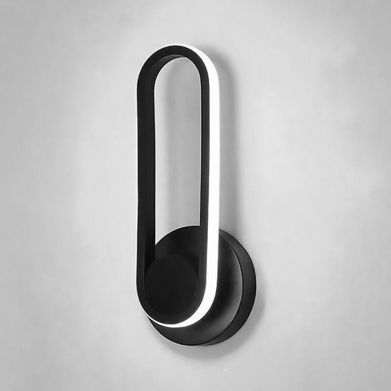 1-Light Oval Wall Mount Light Modern Style Metal Wall Sconce Lights