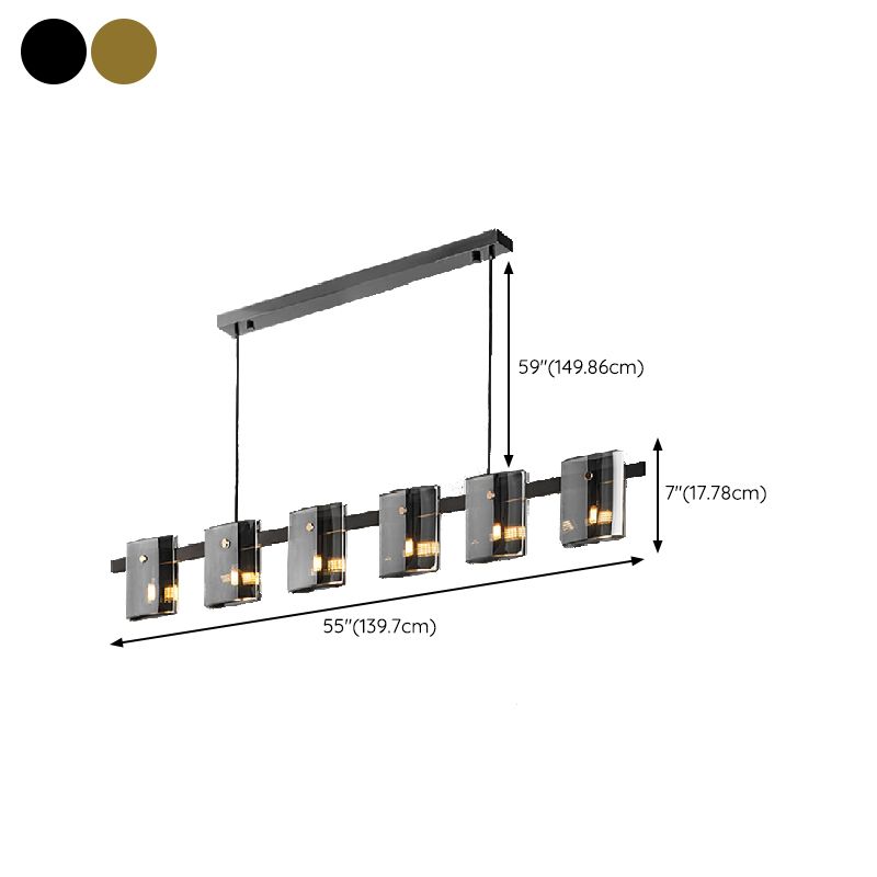 5/6-Light Modernism Black Ceiling Light LED Island Lighting for Dining Table
