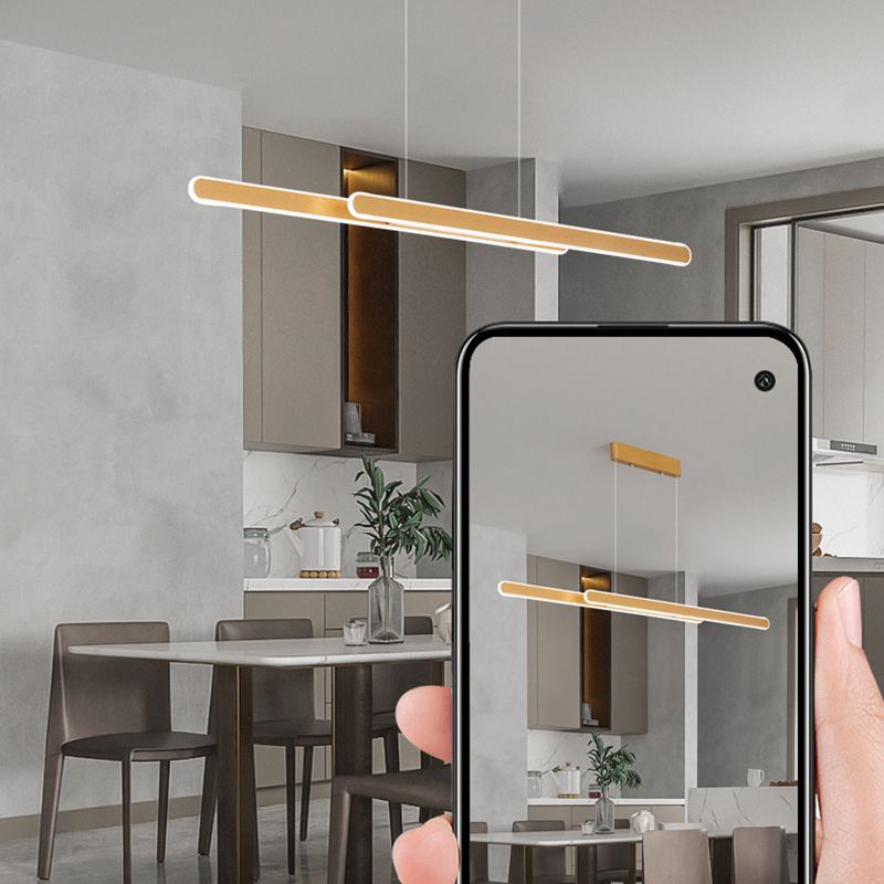 Geometric Island Lights Modern Pendant Light Metal 2 Light Island Lighting Fixtures